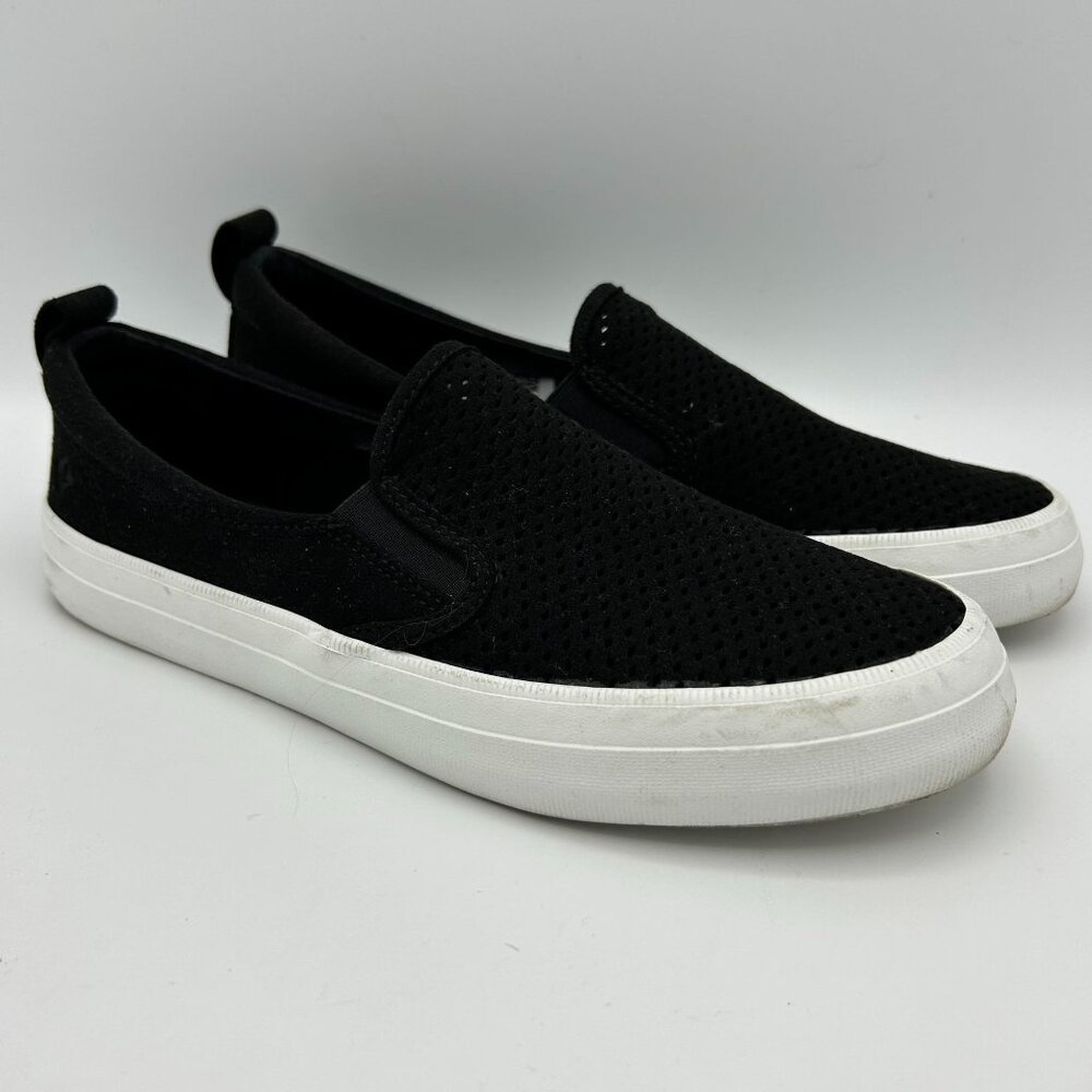 Sperry Top-Sider Memory Form Black Perforated  Slip-On Loafer Comfort Size 6.5 - Picture 2 of 10